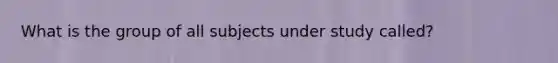 What is the group of all subjects under study called?