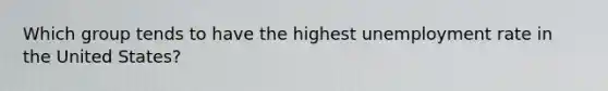 Which group tends to have the highest <a href='https://www.questionai.com/knowledge/kh7PJ5HsOk-unemployment-rate' class='anchor-knowledge'>unemployment rate</a> in the United States?