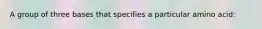 A group of three bases that specifies a particular amino acid: