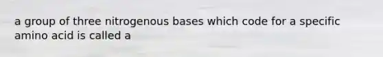 a group of three nitrogenous bases which code for a specific amino acid is called a