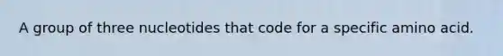 A group of three nucleotides that code for a specific amino acid.