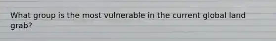 What group is the most vulnerable in the current global land grab?