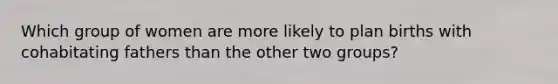 Which group of women are more likely to plan births with cohabitating fathers than the other two groups?