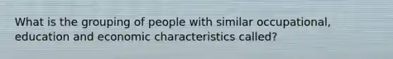 What is the grouping of people with similar occupational, education and economic characteristics called?