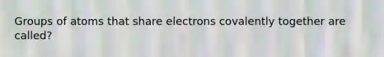 Groups of atoms that share electrons covalently together are called?