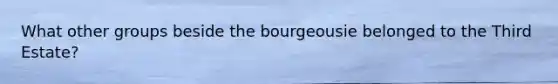 What other groups beside the bourgeousie belonged to the Third Estate?