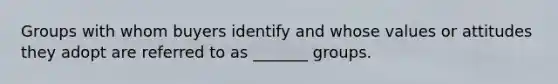 Groups with whom buyers identify and whose values or attitudes they adopt are referred to as _______ groups.