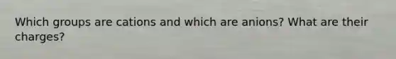 Which groups are cations and which are anions? What are their charges?