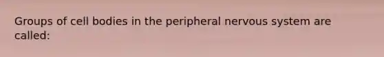 Groups of cell bodies in the peripheral <a href='https://www.questionai.com/knowledge/kThdVqrsqy-nervous-system' class='anchor-knowledge'>nervous system</a> are called: