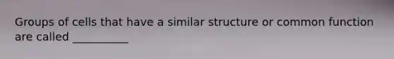 Groups of cells that have a similar structure or common function are called __________