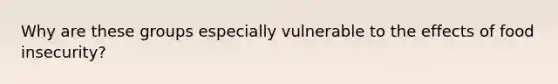 Why are these groups especially vulnerable to the effects of food insecurity?