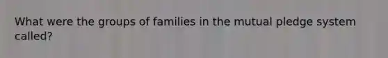 What were the groups of families in the mutual pledge system called?