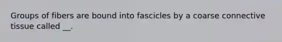 Groups of fibers are bound into fascicles by a coarse connective tissue called __.