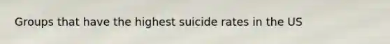 Groups that have the highest suicide rates in the US