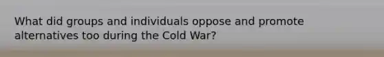 What did groups and individuals oppose and promote alternatives too during the Cold War?