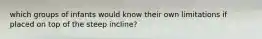 which groups of infants would know their own limitations if placed on top of the steep incline?