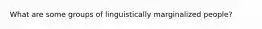 What are some groups of linguistically marginalized people?