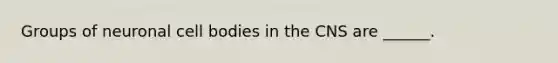 Groups of neuronal cell bodies in the CNS are ______.