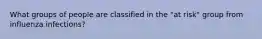 What groups of people are classified in the "at risk" group from influenza infections?