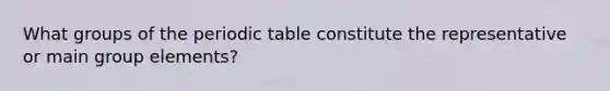 What groups of the periodic table constitute the representative or main group elements?