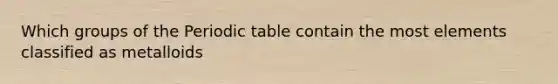 Which groups of the Periodic table contain the most elements classified as metalloids