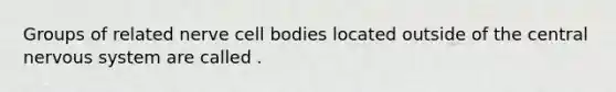 Groups of related nerve cell bodies located outside of the central nervous system are called .