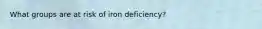 What groups are at risk of iron deficiency?