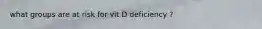 what groups are at risk for vit D deficiency ?