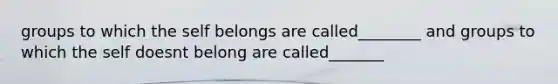 groups to which the self belongs are called________ and groups to which the self doesnt belong are called_______