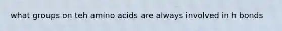 what groups on teh amino acids are always involved in h bonds