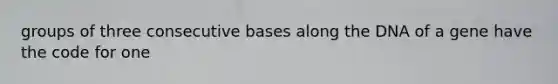groups of three consecutive bases along the DNA of a gene have the code for one