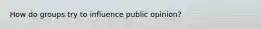 How do groups try to influence public opinion?