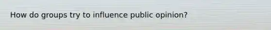 How do groups try to influence public opinion?