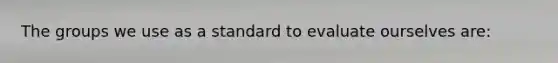 The groups we use as a standard to evaluate ourselves are: