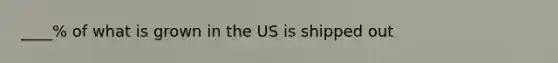 ____% of what is grown in the US is shipped out