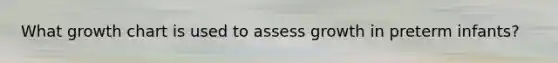 What growth chart is used to assess growth in preterm infants?