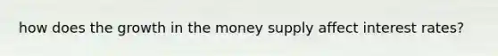 how does the growth in the money supply affect interest rates?