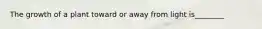 The growth of a plant toward or away from light is________