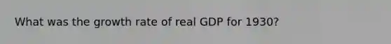 What was the growth rate of real GDP for 1930?