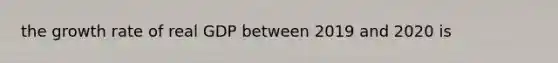 the growth rate of real GDP between 2019 and 2020 is
