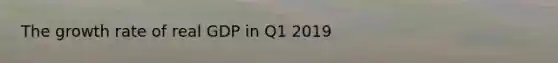 The growth rate of real GDP in Q1 2019