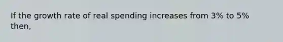 If the growth rate of real spending increases from 3% to 5% then,