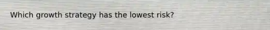 Which growth strategy has the lowest risk?