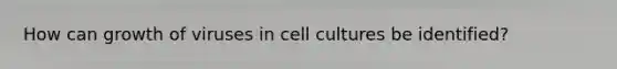 How can growth of viruses in cell cultures be identified?