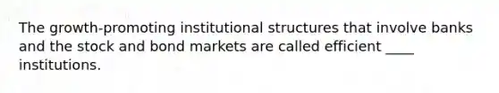 The growth-promoting institutional structures that involve banks and the stock and bond markets are called efficient ____ institutions.