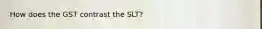 How does the GST contrast the SLT?