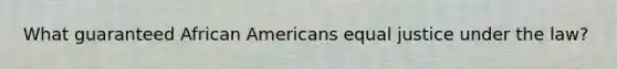 What guaranteed African Americans equal justice under the law?