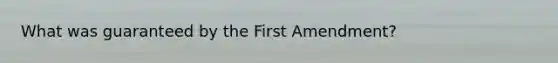 What was guaranteed by the First Amendment?