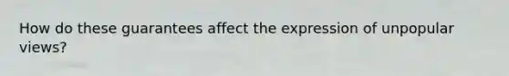 How do these guarantees affect the expression of unpopular views?