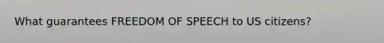 What guarantees FREEDOM OF SPEECH to US citizens?